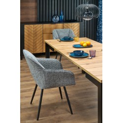 QUBIK stół rozkładany 80-200/80/76 cm dąb artisan/czarny (2p 1szt)