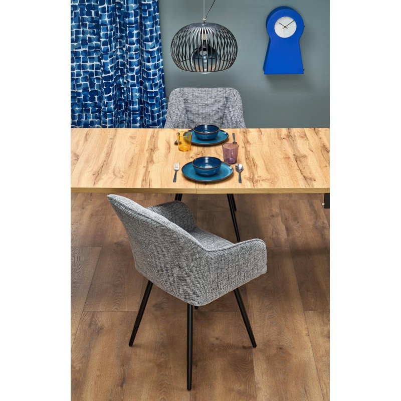 QUBIK stół rozkładany 80-200/80/76 cm dąb artisan/czarny (2p 1szt)