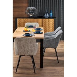 QUBIK stół rozkładany 80-200/80/76 cm dąb artisan/czarny (2p 1szt)