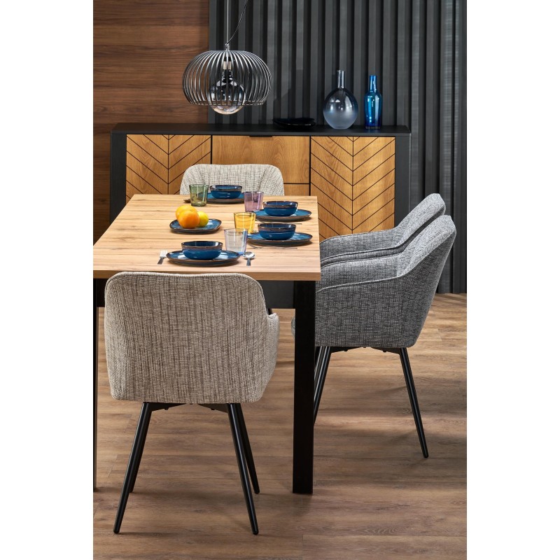 QUBIK stół rozkładany 80-200/80/76 cm dąb artisan/czarny (2p 1szt)