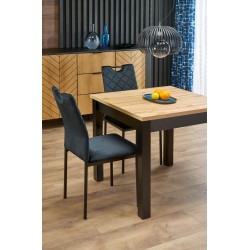 QUBIK stół rozkładany 80-200/80/76 cm dąb artisan/czarny (2p 1szt)