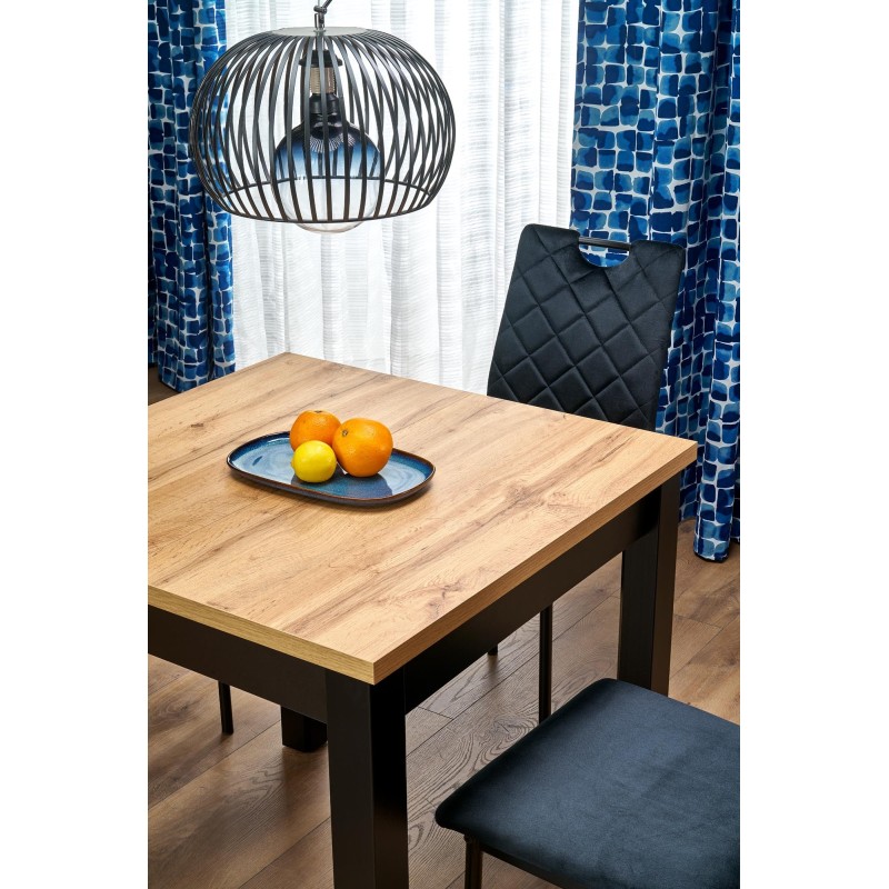 QUBIK stół rozkładany 80-200/80/76 cm dąb artisan/czarny (2p 1szt)