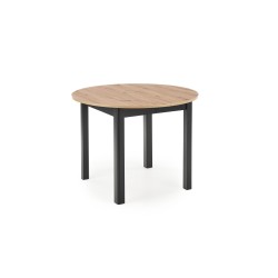 RINGO stół kolor blat dąb artisan, nogi - czarny (102-142x102x76 cm) (2p 1szt)