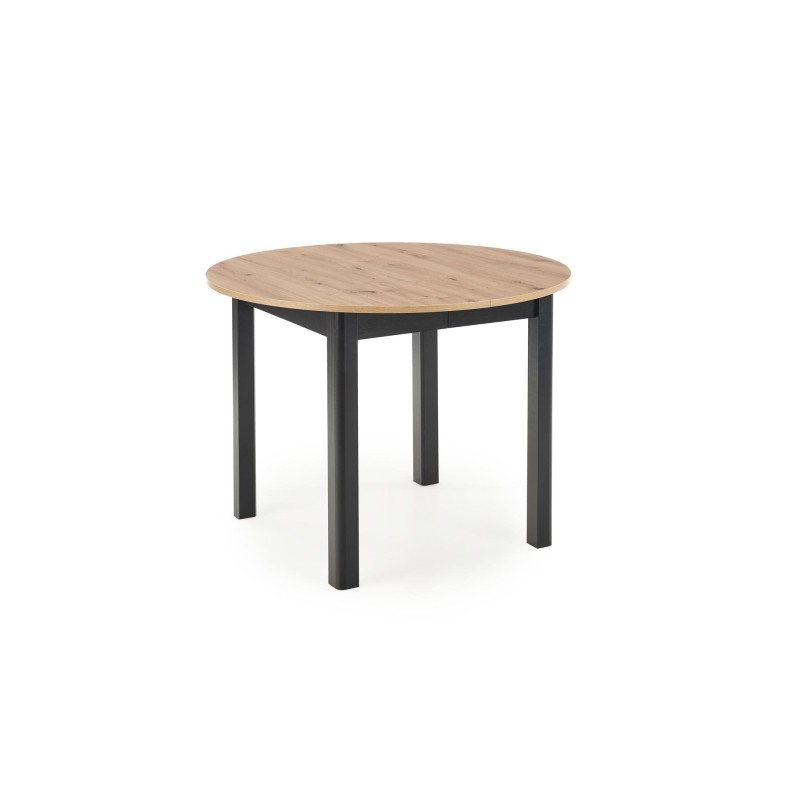 RINGO stół kolor blat dąb artisan, nogi - czarny (102-142x102x76 cm) (2p 1szt)