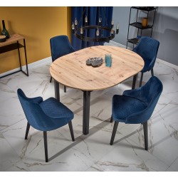 RINGO stół kolor blat dąb artisan, nogi - czarny (102-142x102x76 cm) (2p 1szt)