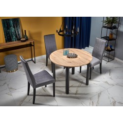 RINGO stół kolor blat dąb artisan, nogi - czarny (102-142x102x76 cm) (2p 1szt)