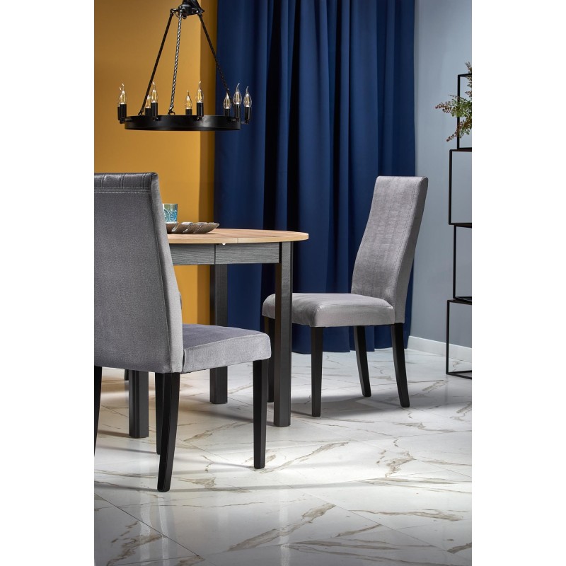 RINGO stół kolor blat dąb artisan, nogi - czarny (102-142x102x76 cm) (2p 1szt)