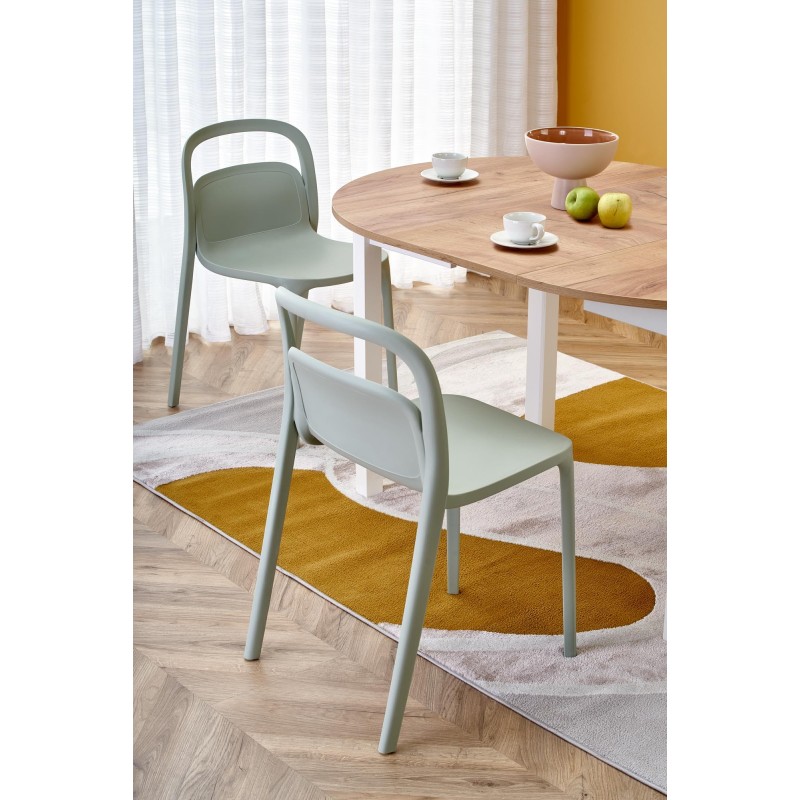 RINGO stół kolor blat dąb craft, nogi - biały (102-142x102x76 cm) (2p 1szt)