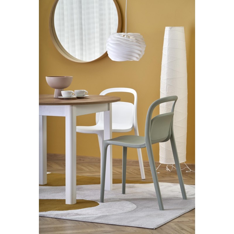 RINGO stół kolor blat dąb craft, nogi - biały (102-142x102x76 cm) (2p 1szt)