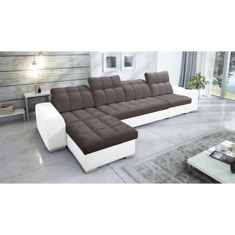 Prisma XII Corner Sofa with Sleeping Function | Luxury Furniture with USB Port | Velvet | Pet Friendly, Terra 26 + Eco-leather Prisma XII Corner Sofa with Sleeping Function | Luxury Furniture with USB Port | Velvet | Pet Friendly, Terra 26 + Eco-leather
