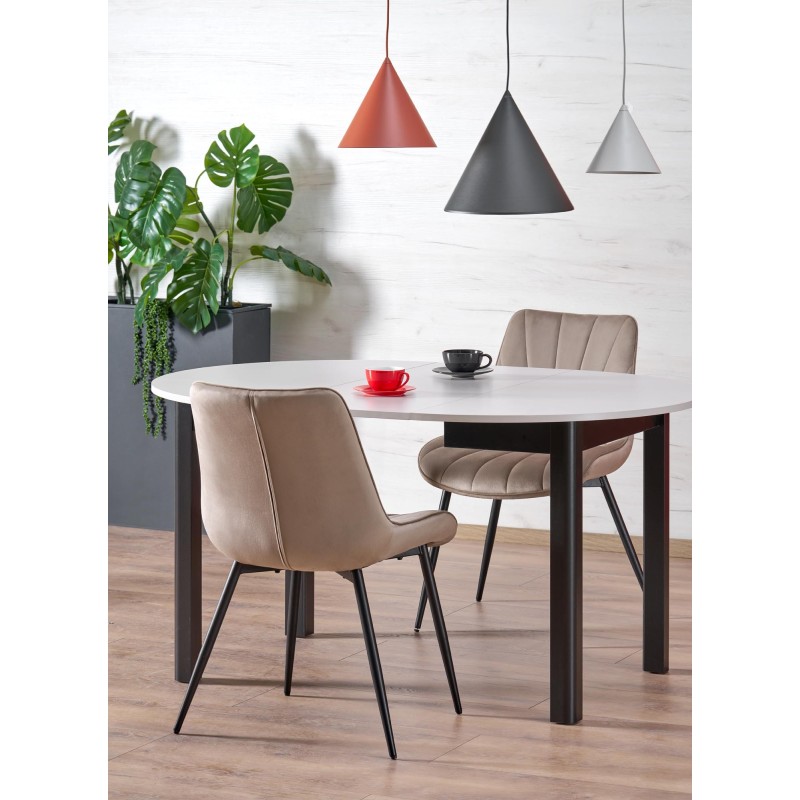 RINGO stół kolor blat kaszmir, nogi - czarny (102-142x102x76 cm) (2p 1szt)