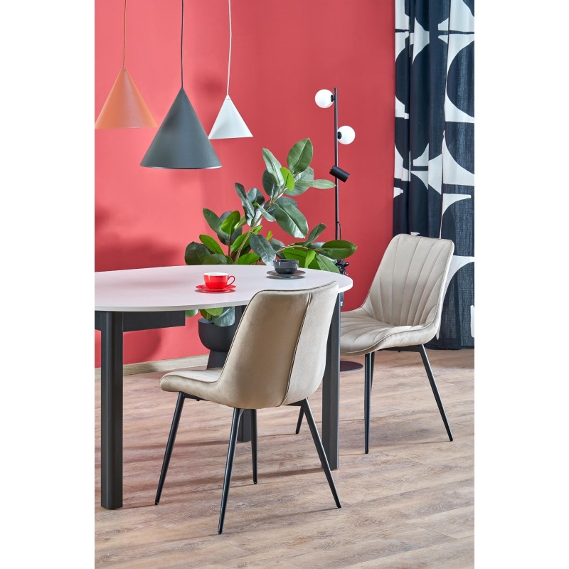 RINGO stół kolor blat kaszmir, nogi - czarny (102-142x102x76 cm) (2p 1szt)