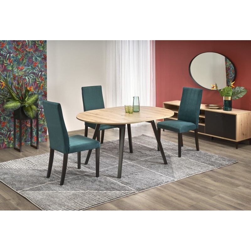 RUBEN stół kolor blat - dąb artisan, nogi - czarny (102-142x102x75 cm) (2p 1szt)