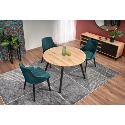 RUBEN stół kolor blat - dąb artisan, nogi - czarny (102-142x102x75 cm) (2p 1szt)