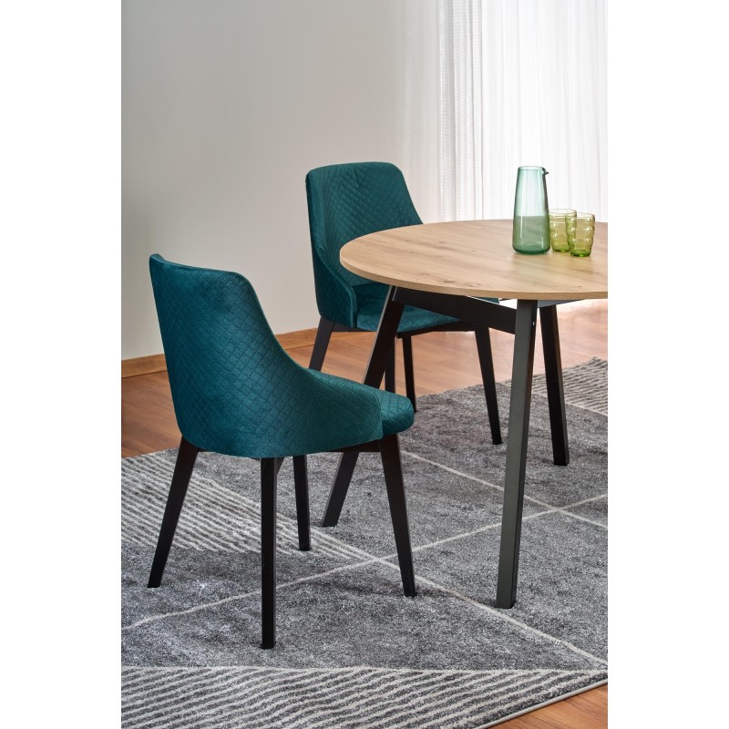 RUBEN stół kolor blat - dąb artisan, nogi - czarny (102-142x102x75 cm) (2p 1szt)