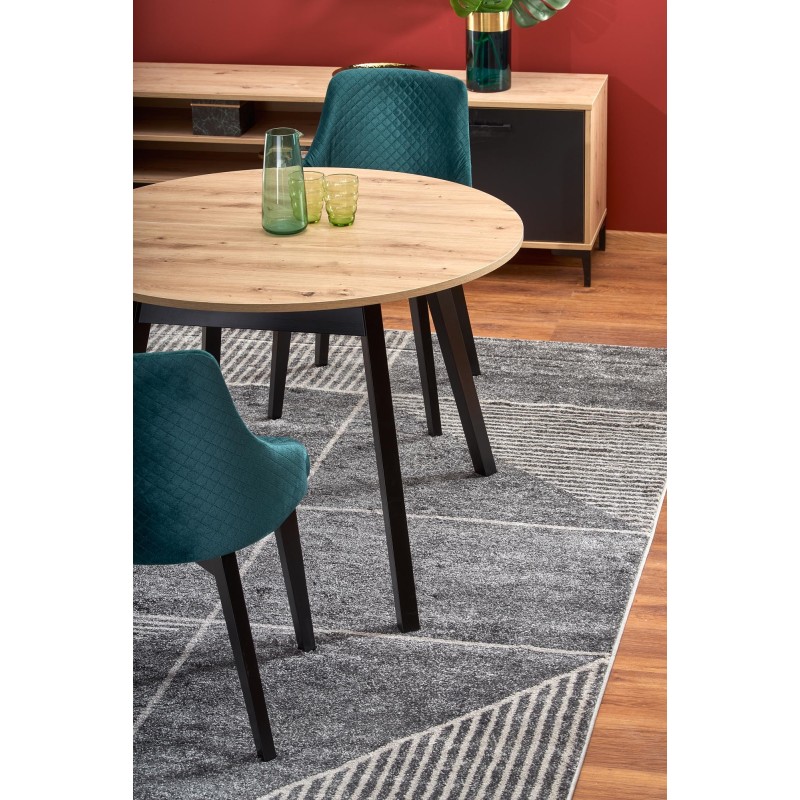 RUBEN stół kolor blat - dąb artisan, nogi - czarny (102-142x102x75 cm) (2p 1szt)