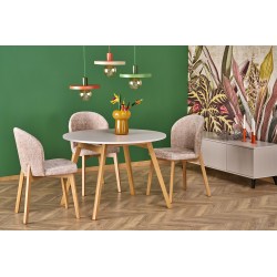 RUBEN stół kolor blat - kaszmir, nogi - naturalny (102-142x102x75 cm) (2p 1szt)