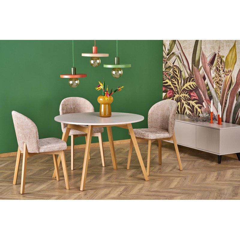 RUBEN stół kolor blat - kaszmir, nogi - naturalny (102-142x102x75 cm) (2p 1szt)