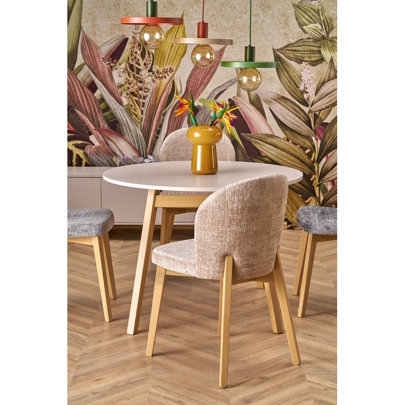 RUBEN stół kolor blat - kaszmir, nogi - naturalny (102-142x102x75 cm) (2p 1szt)