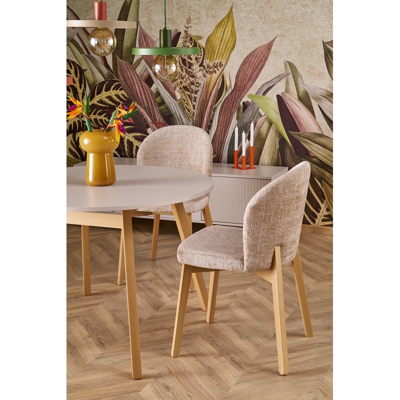 RUBEN stół kolor blat - kaszmir, nogi - naturalny (102-142x102x75 cm) (2p 1szt)