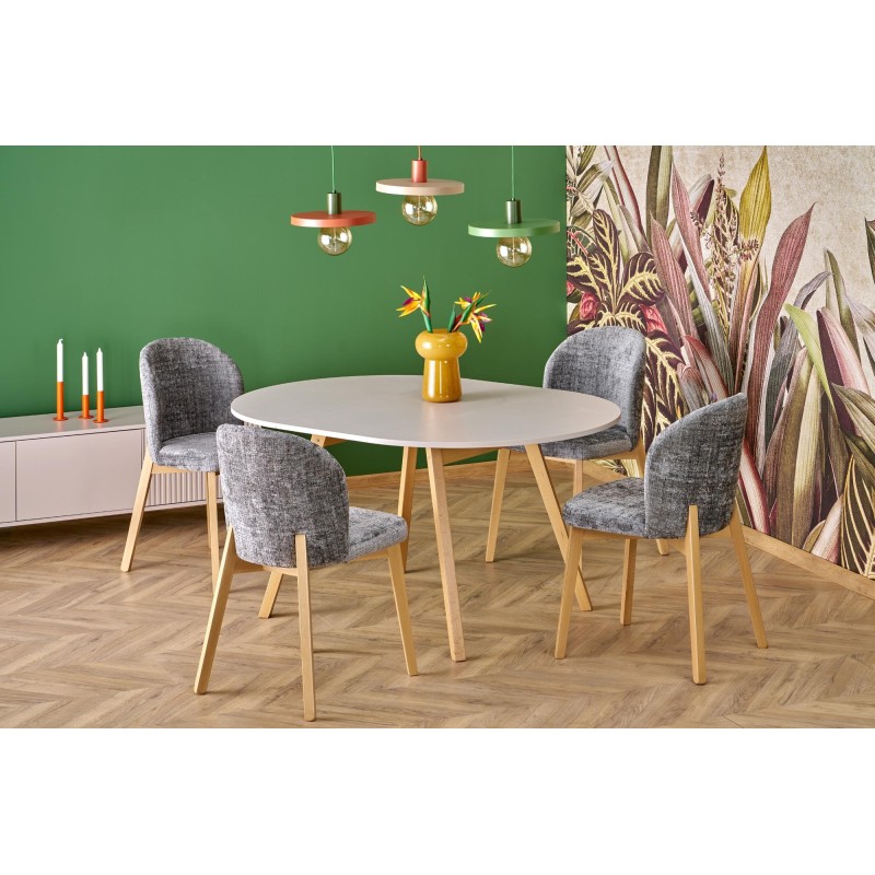 RUBEN stół kolor blat - kaszmir, nogi - naturalny (102-142x102x75 cm) (2p 1szt)