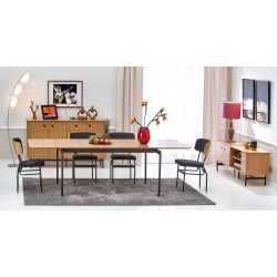 SMART stół dąb naturalny/czarny (1p 1szt)