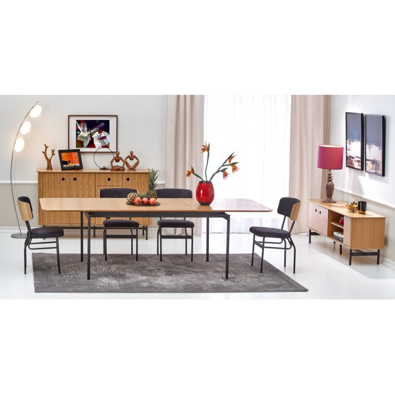 SMART stół dąb naturalny/czarny (1p 1szt)