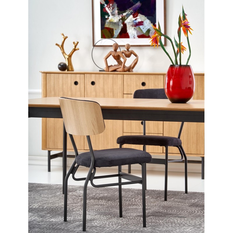 SMART stół dąb naturalny/czarny (1p 1szt)