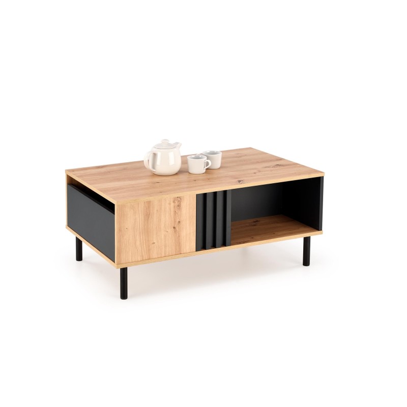 SONIA ława dąb artisan/czarny (1p 1szt)