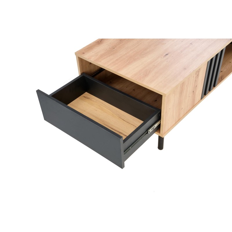 SONIA ława dąb artisan/czarny (1p 1szt)