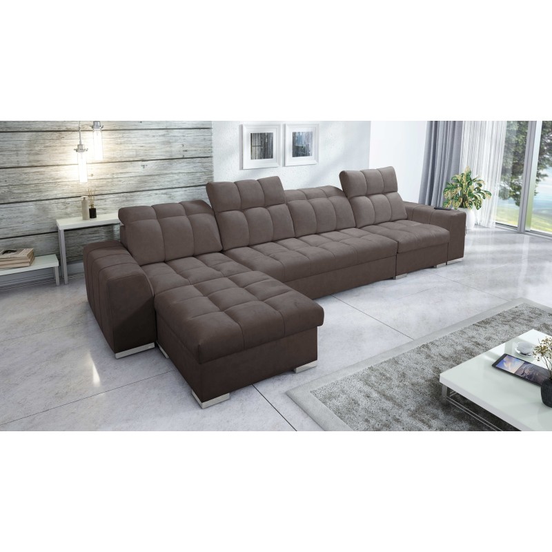 Prisma XII Corner Sofa with Sleeping Function | Luxury Furniture with USB Port | Velvet | Pet Friendly, Terra 26 Prisma XII Corner Sofa with Sleeping Function | Luxury Furniture with USB Port | Velvet | Pet Friendly, Terra 26