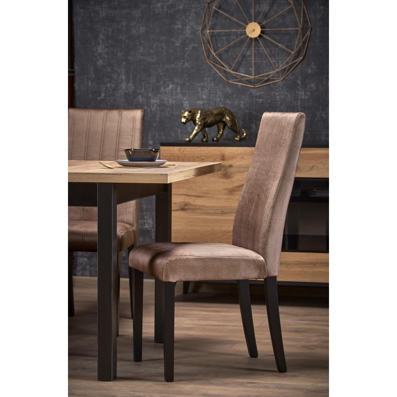 TIAGO KWADRAT stół rozkładany 90-125/90 blat: dąb craft, nogi: czarny (2p 1szt)