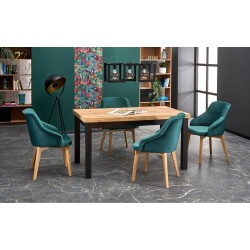 TIAGO stół rozkładany 140-220/80 blat: dąb craft, nogi: czarny (3p 1szt)