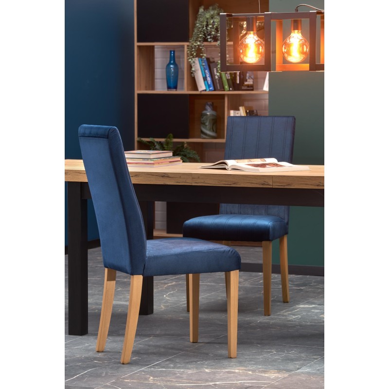 TIAGO stół rozkładany 140-220/80 blat: dąb craft, nogi: czarny (3p 1szt)