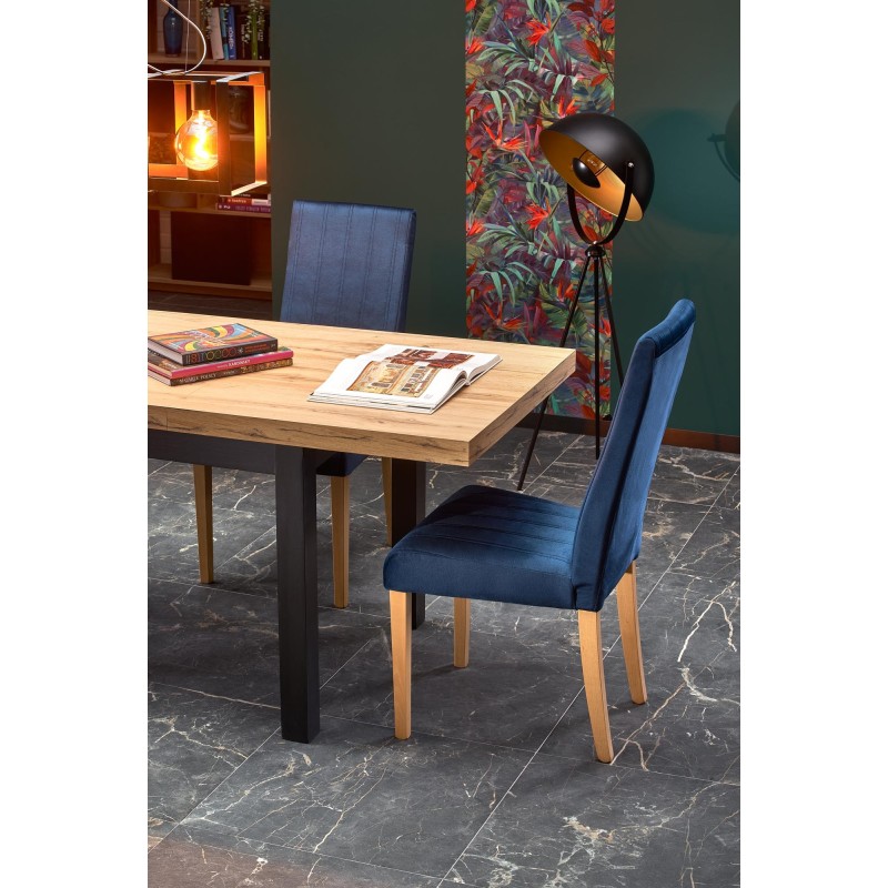 TIAGO stół rozkładany 140-220/80 blat: dąb craft, nogi: czarny (3p 1szt)