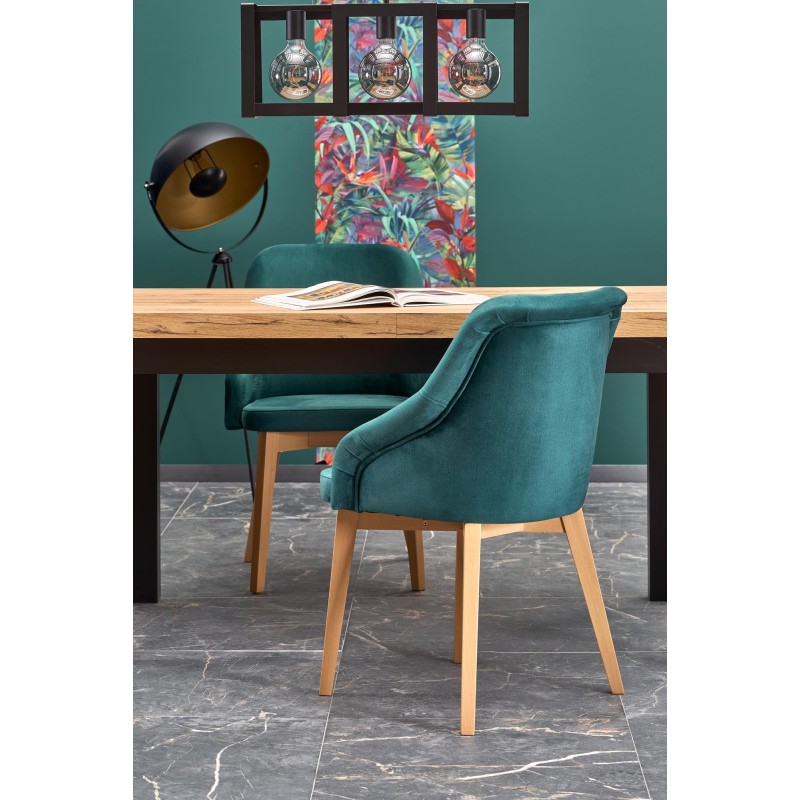 TIAGO stół rozkładany 140-220/80 blat: dąb craft, nogi: czarny (3p 1szt)