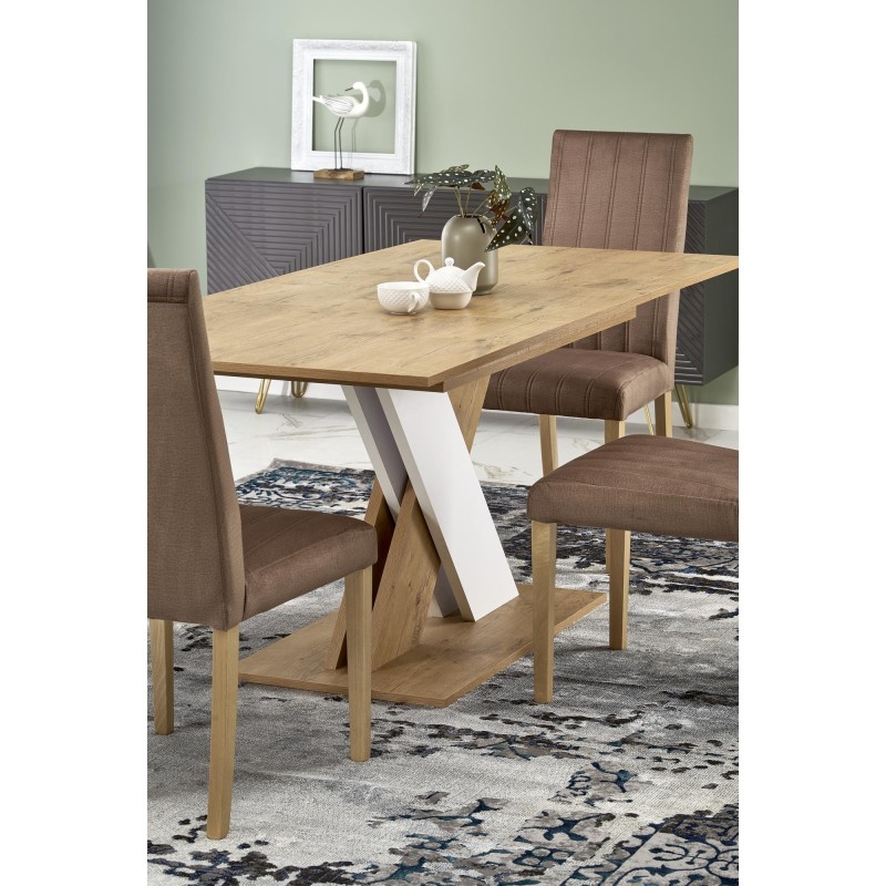 XARELTO stół rozkładany dąb lancelot - biały (2p 1szt)