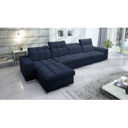Prisma XII Corner Sofa with Sleeping Function | Luxury Furniture with USB Port | Velvet | Pet Friendly, Terra 79