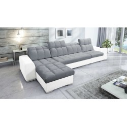 Prisma XII Corner Sofa with Sleeping Function | Luxury Furniture with USB Port | Velvet | Pet Friendly, Terra 92 + Eco Leather