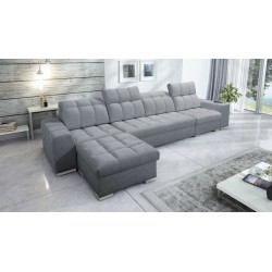 Prisma XII Corner Sofa with Sleeping Function | Luxury Furniture with USB Port | Velvet | Pet Friendly, Terra 92