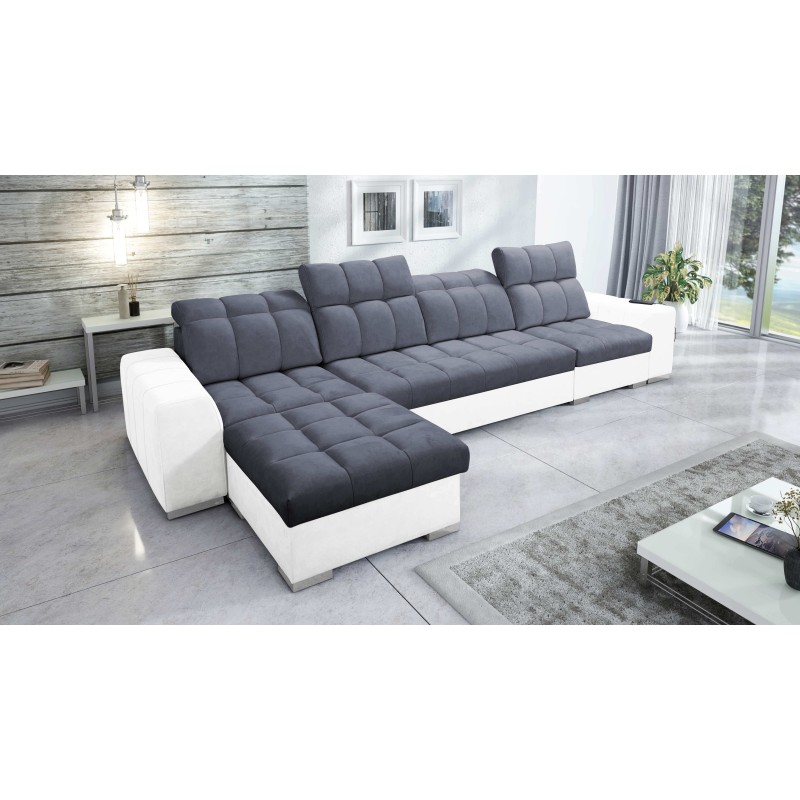 Prisma XII Corner Sofa with Sleeping Function | Luxury Furniture with USB Port | Velvet | Pet Friendly, Terra 96 + Eco-leather Prisma XII Corner Sofa with Sleeping Function | Luxury Furniture with USB Port | Velvet | Pet Friendly, Terra 96 + Eco-leather