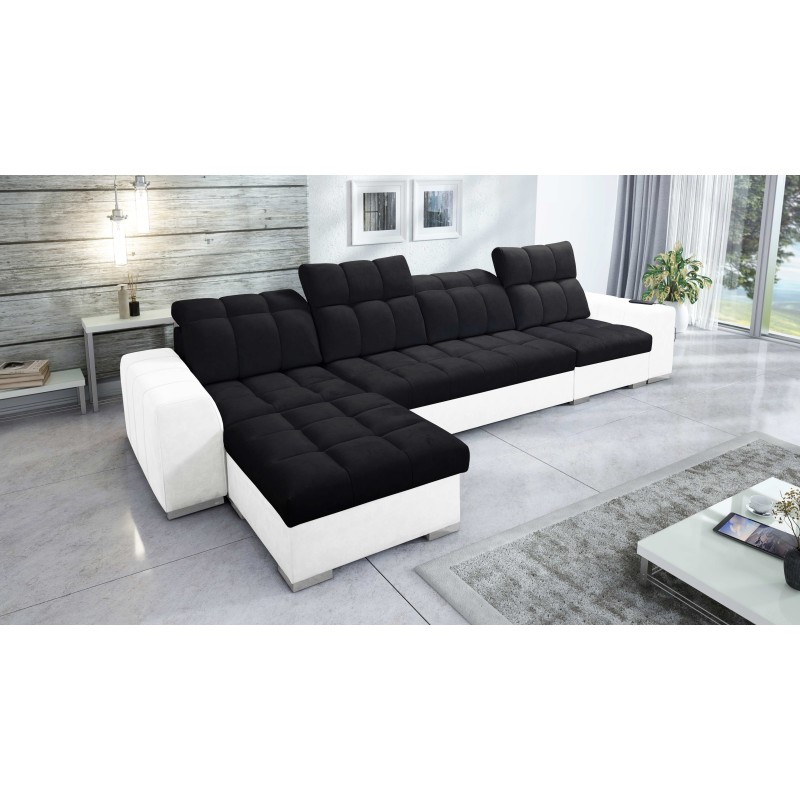 Prisma XII Corner Sofa with Sleeping Function | Luxury Furniture with USB Port | Velvet | Pet Friendly, Terra 99 + Eco Leather Prisma XII Corner Sofa with Sleeping Function | Luxury Furniture with USB Port | Velvet | Pet Friendly, Terra 99 + Eco Leather