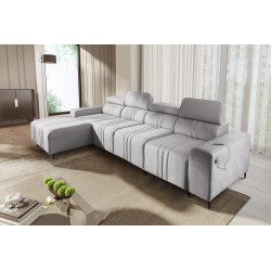 Verona XII Corner Sofa Bed with Velvet Upholstery, Vena 3 - A Practical and Elegant Piece of Furniture for Your Living Room