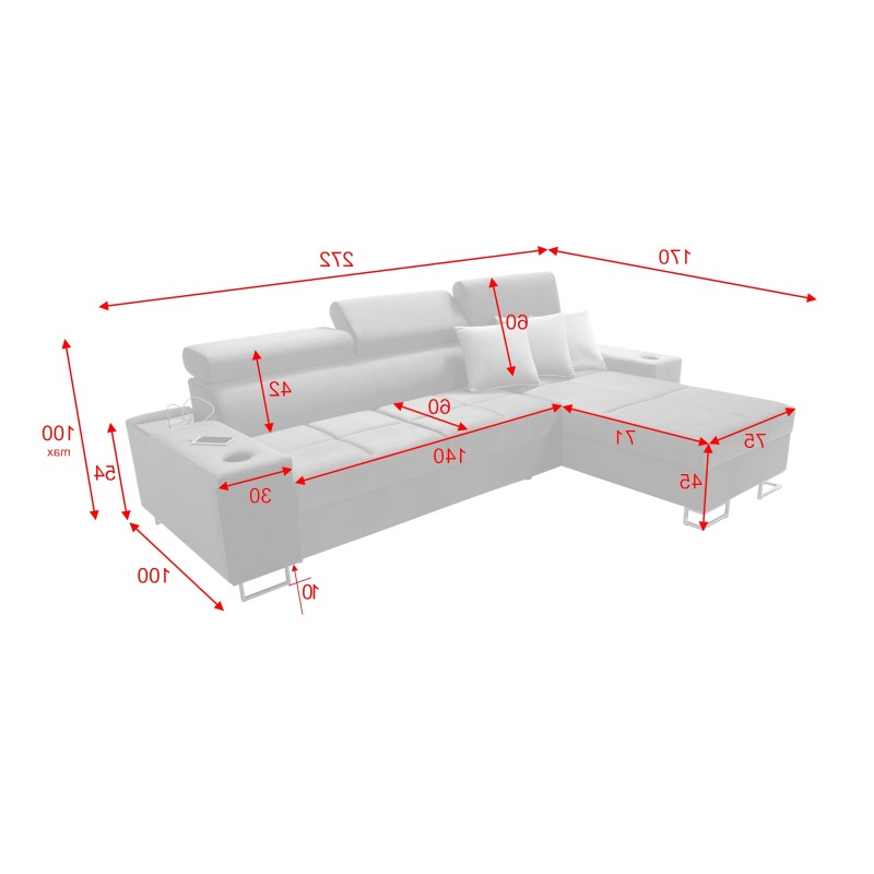 **Meta Title:** Orbix I Mini Corner Sofa with Sleeping Function, Adjustable Headrests, USB Port. **Meta Title:** Orbix I Mini Corner Sofa with Sleeping Function, Adjustable Headrests, USB Port.
