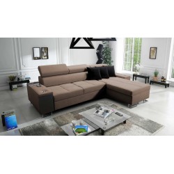Orbix I Maxi corner sofa with a sleeping function, USB port, and bedding storage