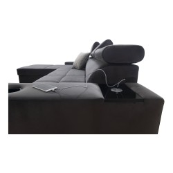 Narożnik Orbix I mini z funkcją spania, regulowane zagłówki,port usb oraz pojemnik na pościel tkanina Ultario Velvet 2979 Narożnik Orbix I mini z funkcją spania, regulowane zagłówki,port usb oraz pojemnik na pościel tkanina Ultario Velvet 2979