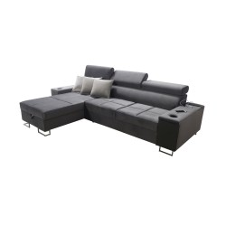 Narożnik Orbix I mini z funkcją spania, regulowane zagłówki,port usb oraz pojemnik na pościel tkanina Ultario Velvet 2955 Narożnik Orbix I mini z funkcją spania, regulowane zagłówki,port usb oraz pojemnik na pościel tkanina Ultario Velvet 2955
