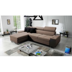 Orbix I Maxi corner sofa with a sleeping function, USB port, and bedding storage