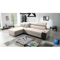 Orbix I Maxi corner sofa with a sleeping function, USB port, and bedding storage