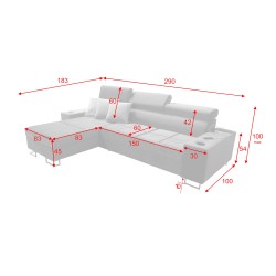 Orbix I Maxi corner sofa with a sleeping function, USB port, and bedding storage Orbix I Maxi corner sofa with a sleeping function, USB port, and bedding storage
